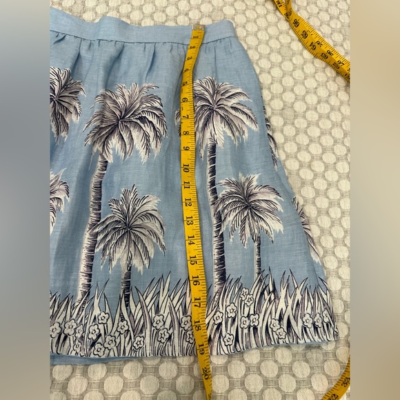 J. Crew Linen Skirt, Palm Tree Pattern, Size 10 - Picture 9 of 11